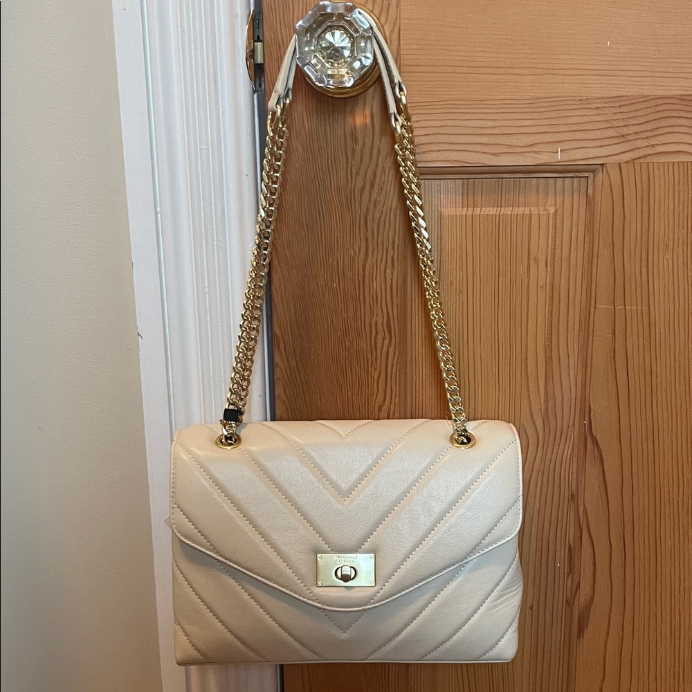 Moncrief Cathryn Quilted Shoulder Bag with Gold Chain
